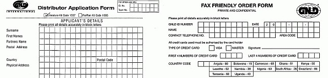 GNLD application and product order forms